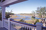 large outdoor balcony on rear of home