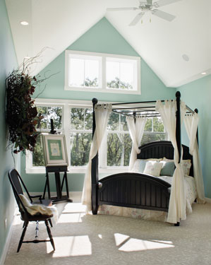 open and airy bedroom