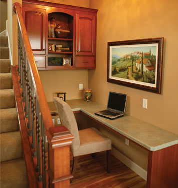 stylish computer desk off kitchen