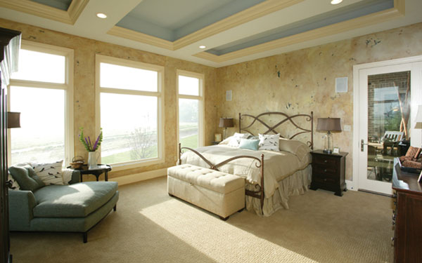 stylish and calming master bedroom suite