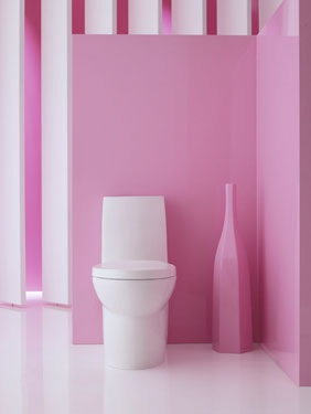 simple pink bathroom