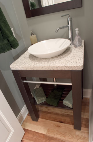 vanity with extra knee is a handicap accessible design
