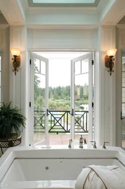 luxury bath with french doors
