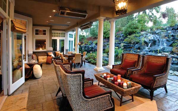 comfortable year-round covered outdoor living area