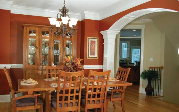craftsman style dining room with hutch
