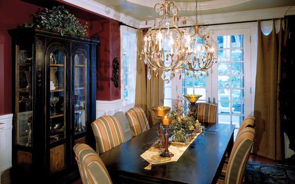 stunning dining room with hutch