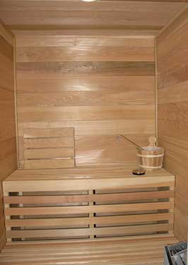 newly installed home sauna