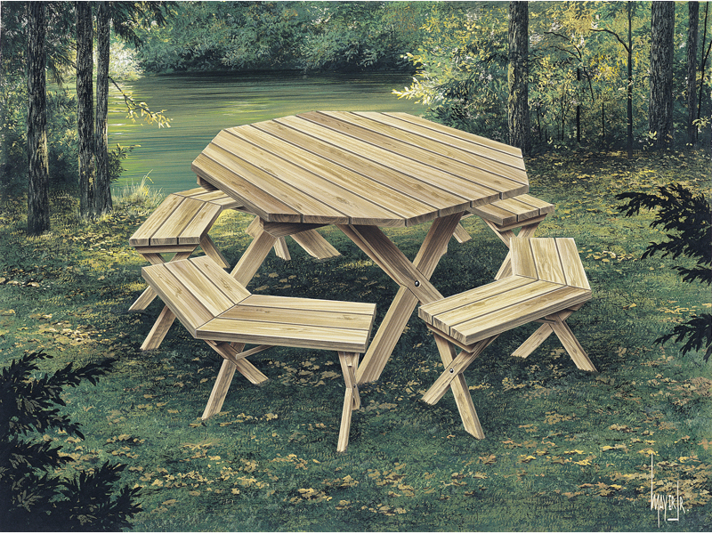 Building Plans Front of Home Picnic Tables