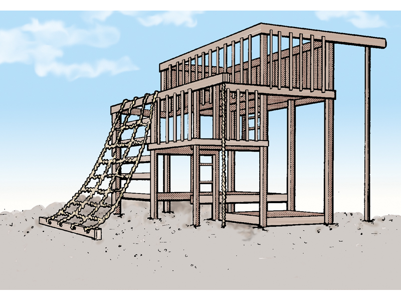 Building Plans Front of Home Multi-Level Jungle Gym