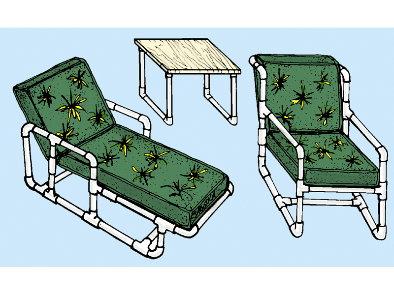Southern Plan Front of Home PVC Outdoor Furniture