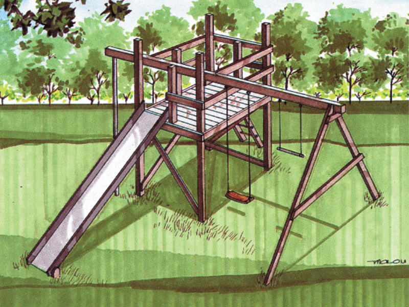 Building Plans Front of Home Jungle Gym Swing Set