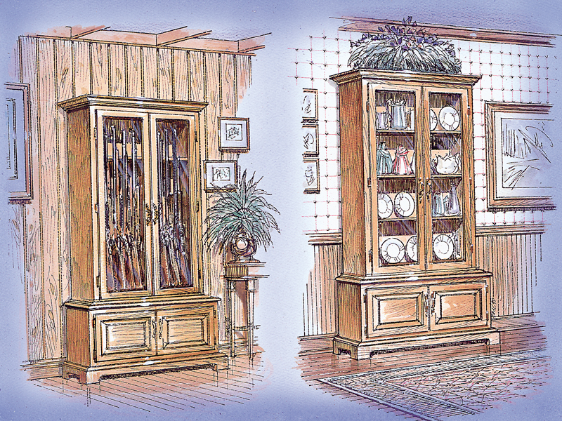 Luxury Plan Front of Home Gun/Curio Cabinet