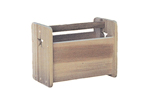 This simple star magazine rack provides organization in a family room area with a country flair