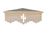 A unique corne rshelf with cactus has a cactus carved into the center of the design