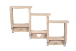Shadow box design has center heart for a charming feminine appeal