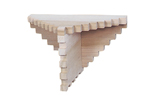 Interesting Southwestern style corner shelf is great for small spaces
