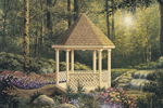 Country style six-sided gazebo is a great backyard addition with lots of charm