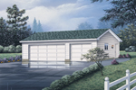 Three-car garage is a traditional style perfect with any house plan