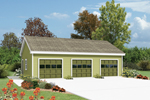 Three-car garage with three separate doors 