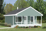 Great sports cabin has covered front porch for enjoying the surrounding scenery