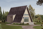 Cozy A-frame cottage plan perfect for that vacation getaway in a rustic setting