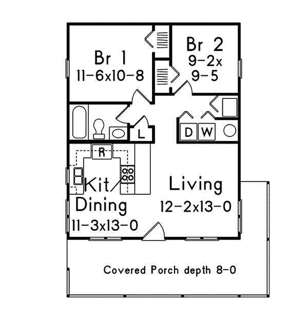 Image Of Large First Floor For House Plan 002D-7531