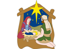 One pattern allows you to display a simple religious nativity scene