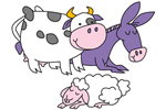 Fun animals correspond well with nativity with star for a complete look