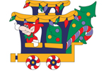 Candy cane caboose completes the train pattern