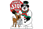 Santa stop sign is a festive winter decoration