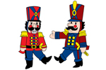 Two darling nutcrackers create the sens of an old-fashioned Christmas