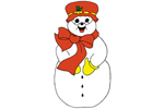 Mrs. Chip Snowman has an old-fashioned style hat