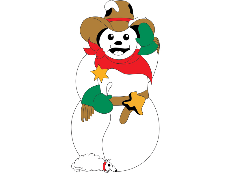 Country Plan Front of Home Texas Snowman