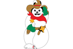 The Texas snowman includes a pet armadillo and fun cowboy hat