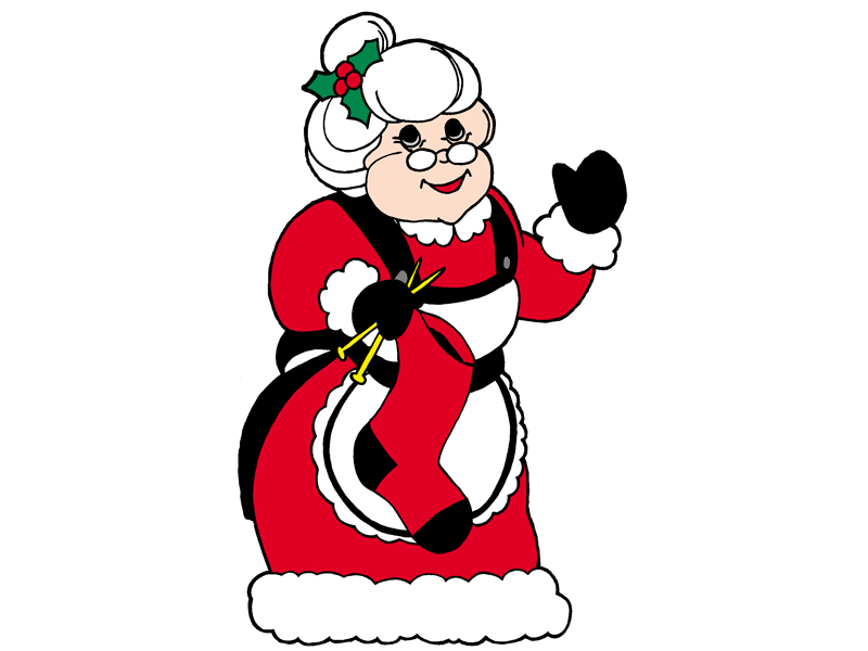 Contemporary Plan Front of Home Mrs. Claus Waving