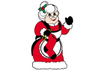 Mrs. Claus waving adds a welcoming decoratio to your yard