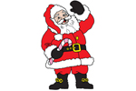 Mr. Santa Claus is waving welcoming guests and family into your home 