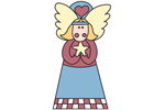 Folk angel yard art pattern providesa country style Christmas decoration