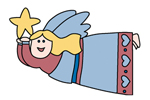 Flying angel with star is a cute country style Christmas decoration