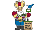 The Santa stop moose pattern is a rustic and fun greeting for your front yard