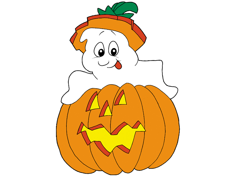 European Plan Front of Home Ghost in Pumpkin