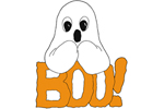 Boo ghost promises to thrill the treat-or-treaters with its fun greeting