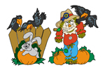 The scarecrow/fence yard art pattern looks great the entire Fall season