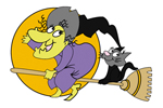 This witch on broom pattern is cute enough to not be scary for small children