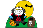 Vampire at tombstone yard art pattern has great fun and style