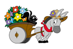 Cute, colorful and whimsical dnkey with basket yard art pattern is perfect all year long