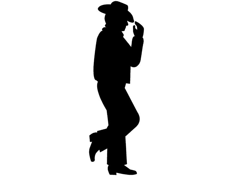 Southern Plan Front of Home Silhouette Cowboy