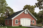 Country style two-car garage with lots of windows and plenty of storage space