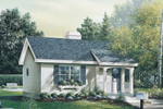 Cozy cottage has covered front porch, siding exterior and charming planter box below window