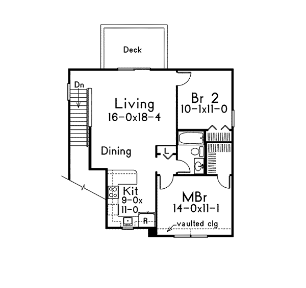 Image Of Second Floor For House Plan 009D-7504